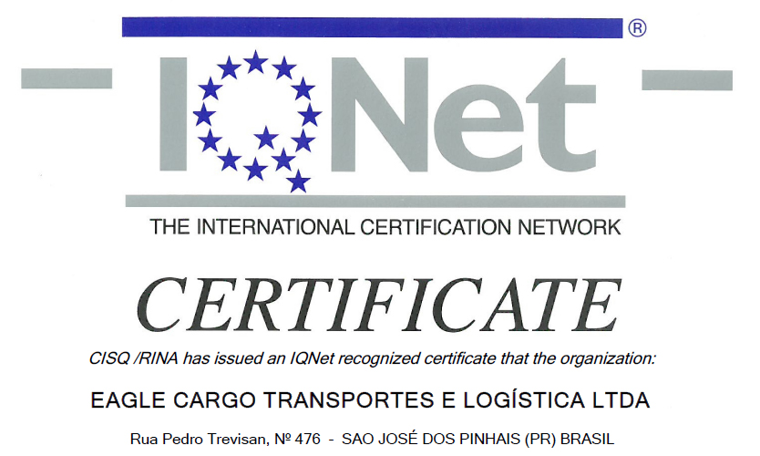 Read more about the article EAGLE CARGO  –  CERTIFICAÇÃO ISO 9001:2015